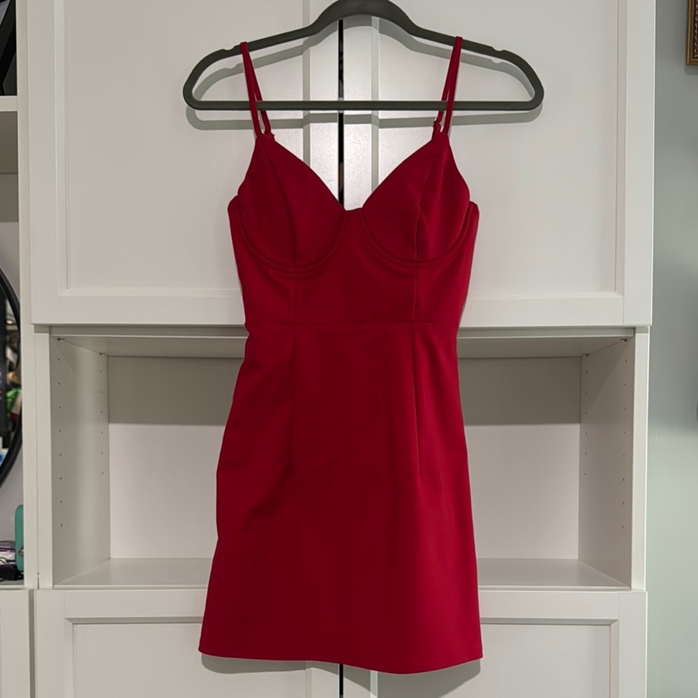 Red Strappy Homecoming Princess Polly Mini Dress